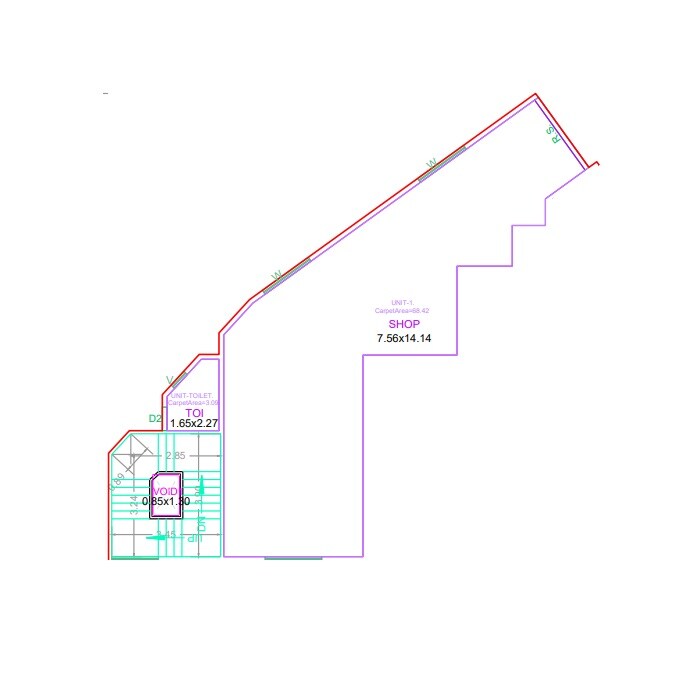 Floor plan of 736 Sq. Ft. Retail Shop in Soham Shree Pooja, Thane