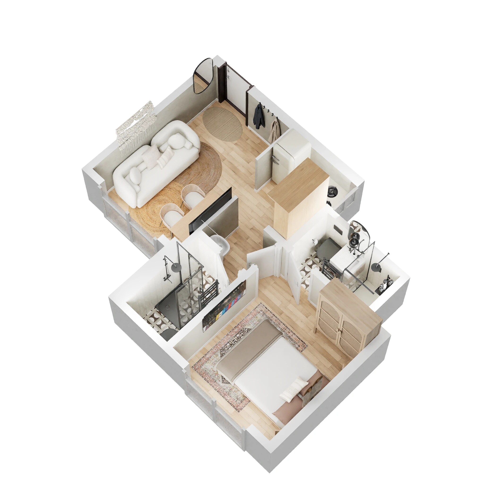Floor plan of 1 BHK 321 Sq. Ft. Apartment in Squarefeet Green Square, Thane