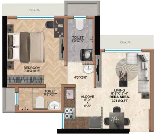 Other, squarefeet-green-square 1 Bedroom 321 Sq.Ft. Apartment In Ghodbunder Road Thane 6421085