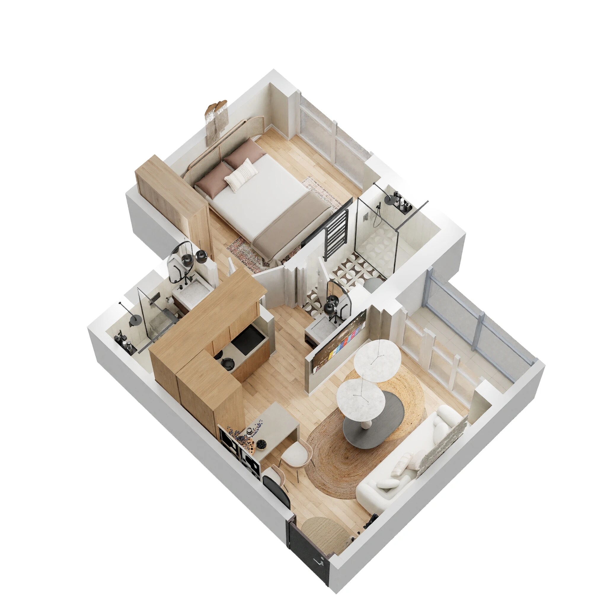 Floor plan of 1 BHK 415 Sq. Ft. Apartment in Squarefeet Green Square, Thane