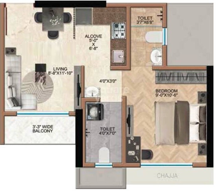  1 BHK Apartment at Squarefeet Green Square, Parkwoods – for Sale