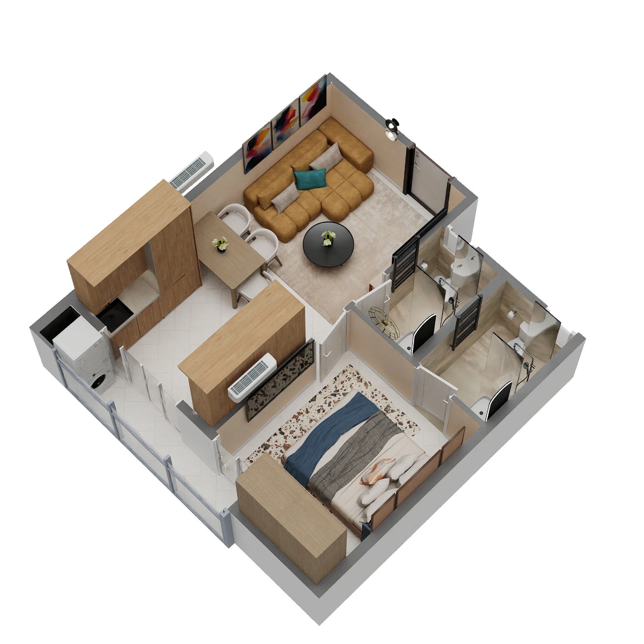 Floor plan of 1 BHK 387 Sq. Ft. Apartment in Squarefeet Y Square, Thane