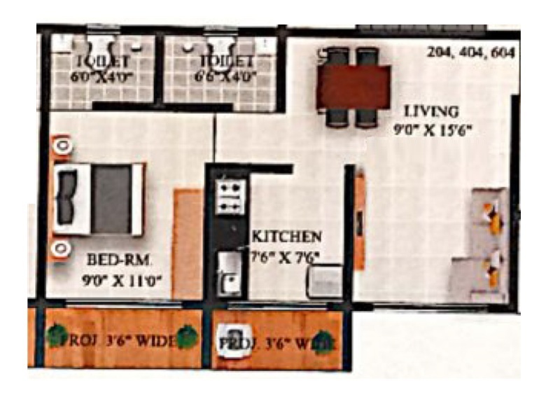1 BHK 423 Sq. Ft. Apartment in Swamini Bramhandnayak