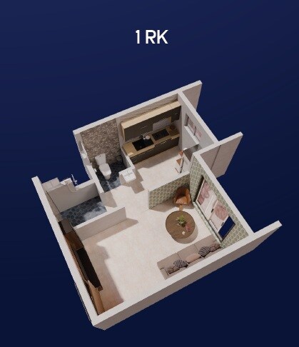 Floor plan of 230 Sq. Ft. Studio in Symphonee Greens, Thane