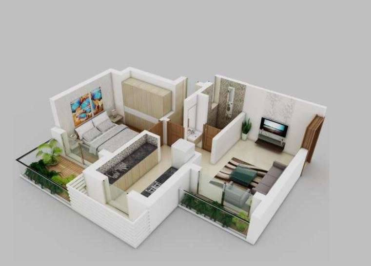 1 BHK 585 Sq. Ft. Apartment in Tetris Green Valley