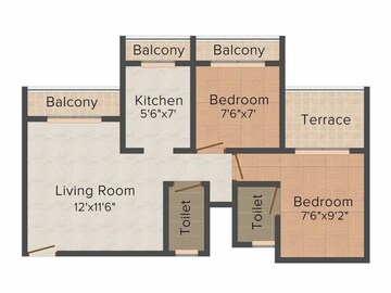  2 BHK Apartment at Tharwani Riverdale Vista, Kalyan West – for Sale
