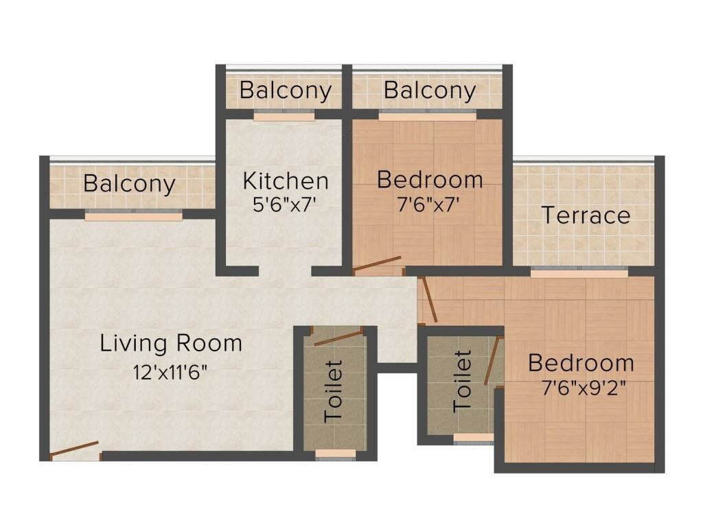 Other, tharwani-riverdale-vista 2 Bedroom 950 Sq.Ft. Apartment In Kalyan West Thane 6351630