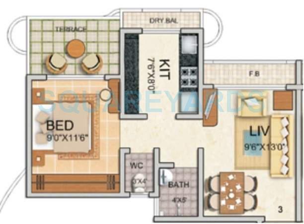 Other, tharwani-vedant-millenia 1 Bedroom 650 Sq.Ft. Apartment In Titwala Thane 7880531