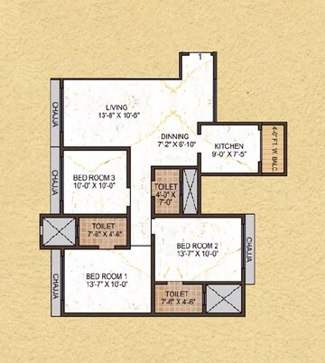  3 BHK Apartment at Tharwani Vedant Palacia, Khadakpada – for Sale