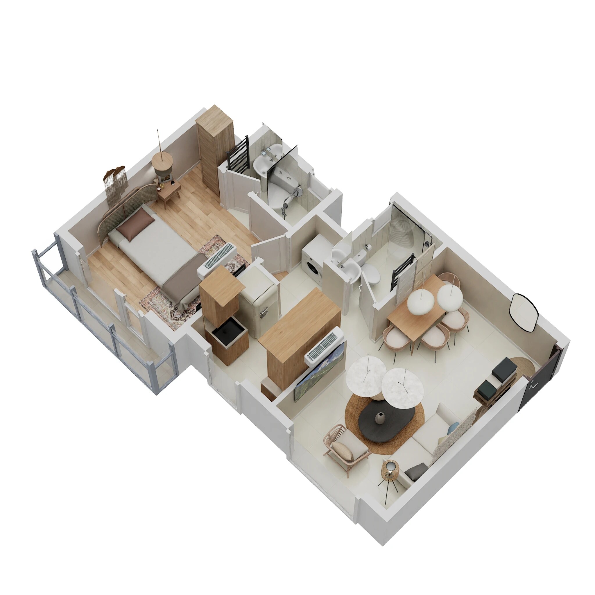 Floor plan of 1 BHK 370 Sq. Ft. Apartment in The Green Sapphirre, Thane