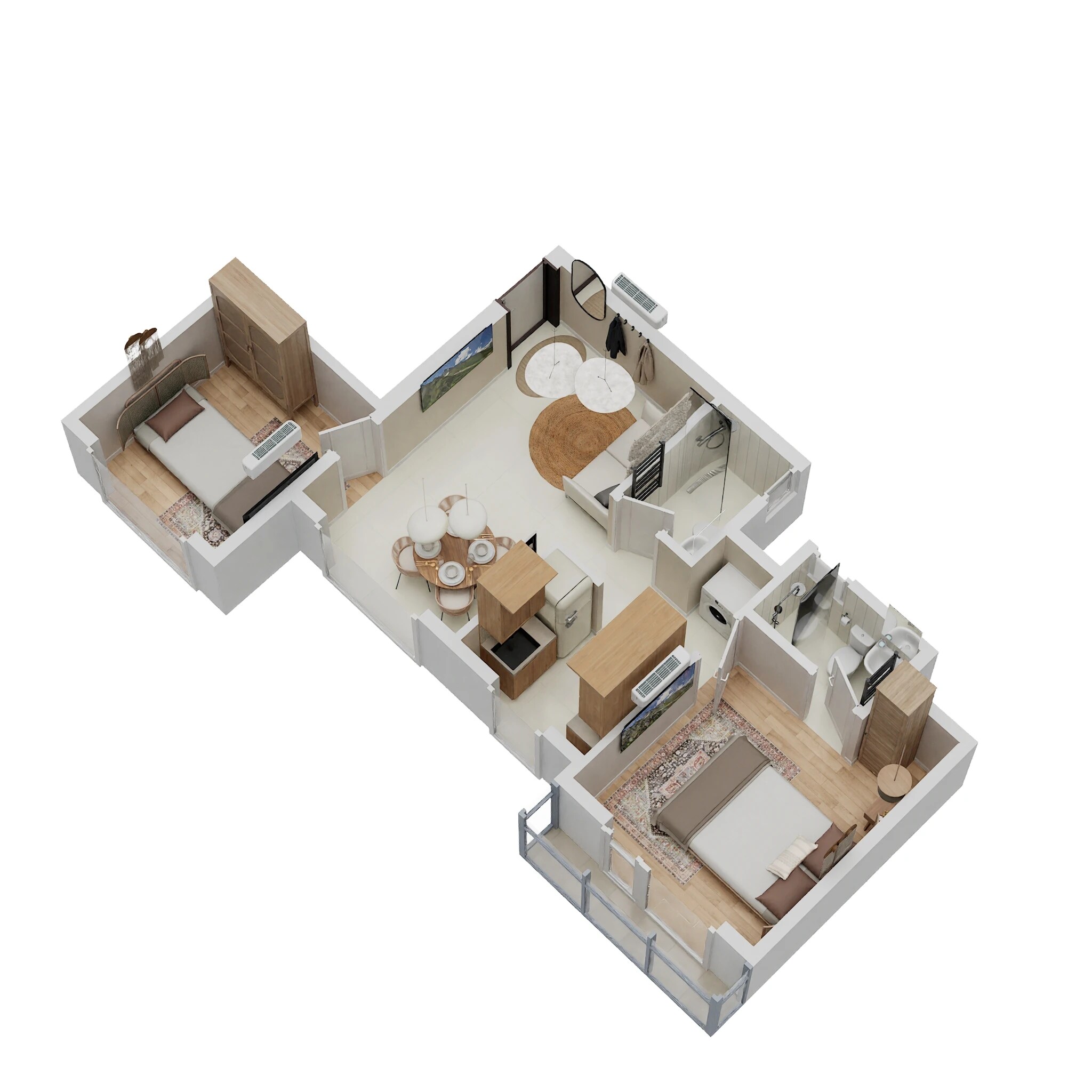 Floor plan of 2 BHK 496 Sq. Ft. Apartment in The Green Sapphirre, Thane