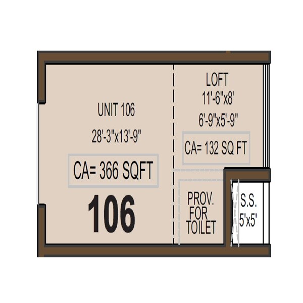 Floor plan of 366 Sq. Ft. Industrial Unit in Tower Industrial Park, Thane