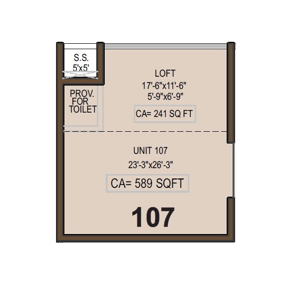 Floor plan of 589 Sq. Ft. Industrial Unit in Tower Industrial Park, Thane