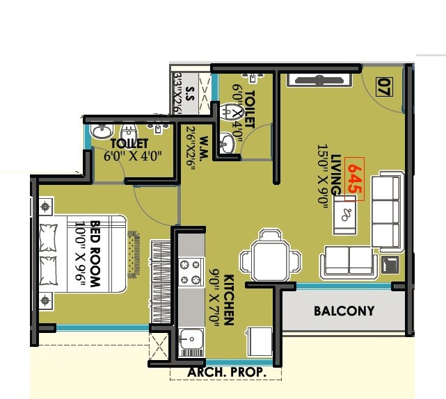 1 BHK 400 Sq. Ft. Apartment