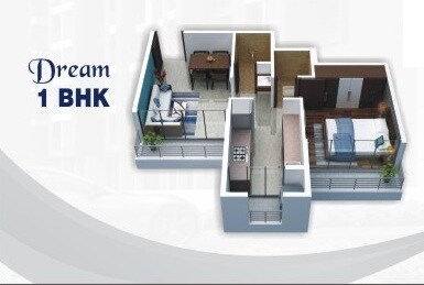 Floor plan of 1 BHK Apartment - 275 sq. ft. in Unity Dream Home, Thane