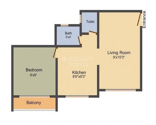 Floor plan of 1 BHK 288 Sq. Ft. Apartment in Valram Jolly Apartment, Thane