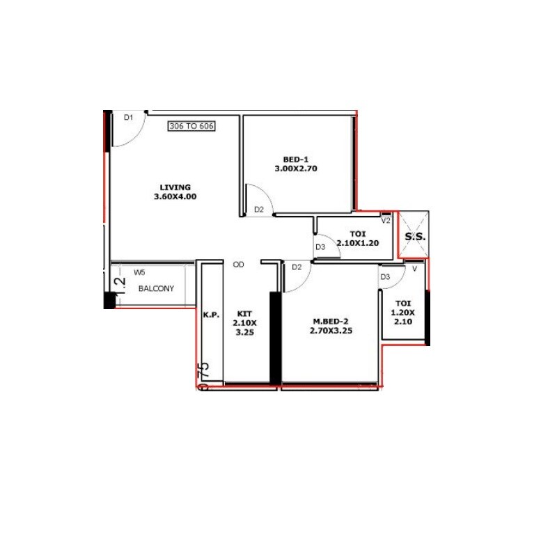 2 BHK 512 Sq. Ft. Apartment