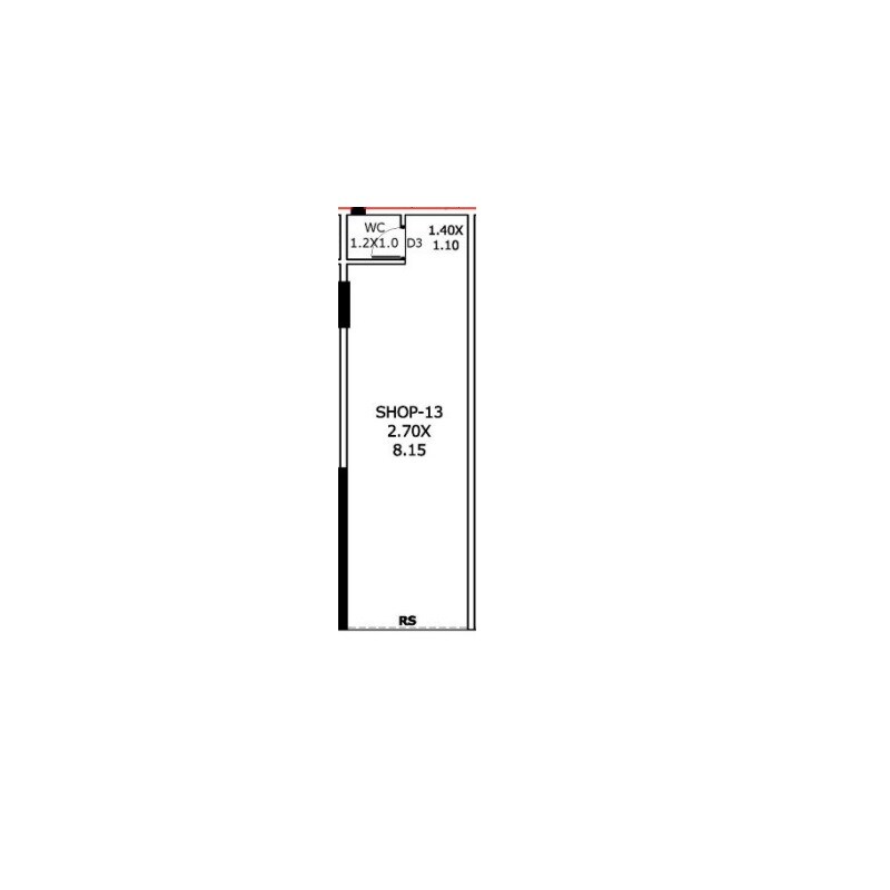 Floor plan of 269 Sq. Ft. Retail Shop in Vasani Dream City, Thane