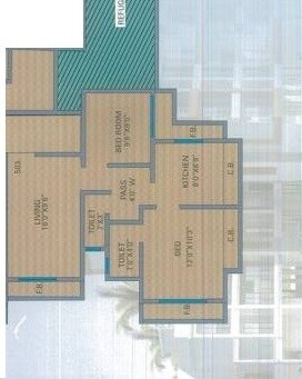Floor plan of 3 BHK 926 Sq. Ft. Apartment in Vastu Ganesh Gajanan Nana Heights, Thane