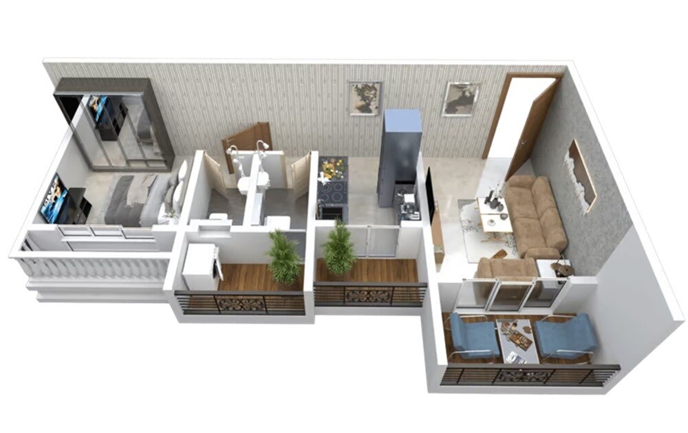 Floor plan of 1 BHK 467 Sq. Ft. Apartment in Vastu Sanctity, Thane