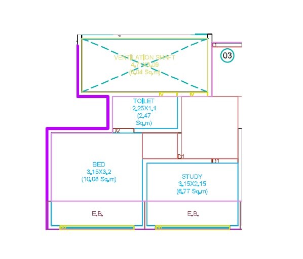 Floor plan of 1 BHK 483 Sq. Ft. Apartment in VB Veer Yashodeep, Thane