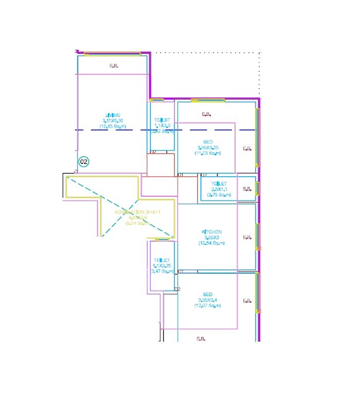 Floor plan of 2 BHK 699 Sq. Ft. Apartment in VB Veer Yashodeep, Thane