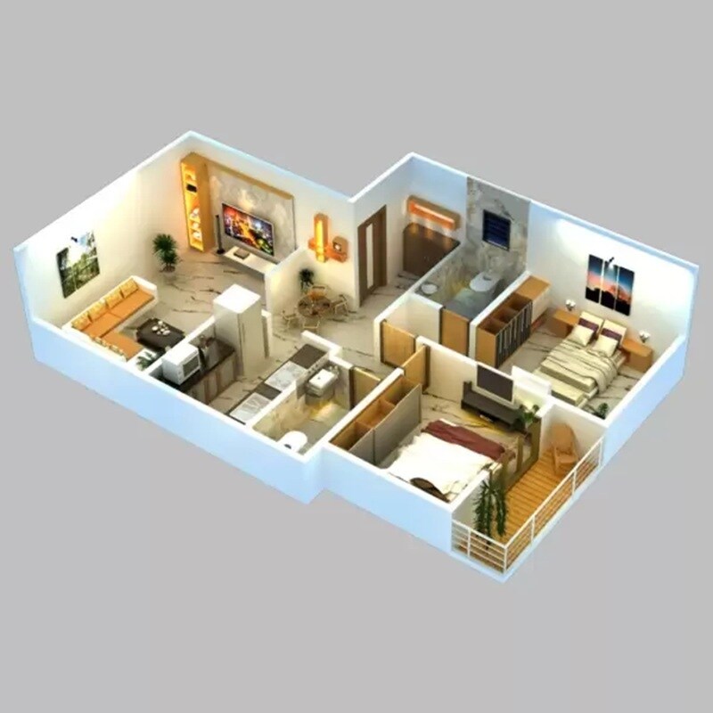 2 BHK 692 Sq. Ft. Apartment