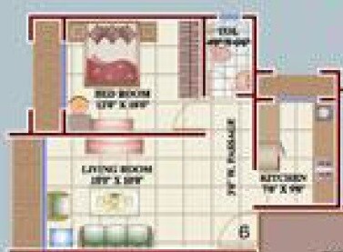 Floor plan of 1 BHK 400 Sq. Ft. Apartment in Versatile Valley, Thane