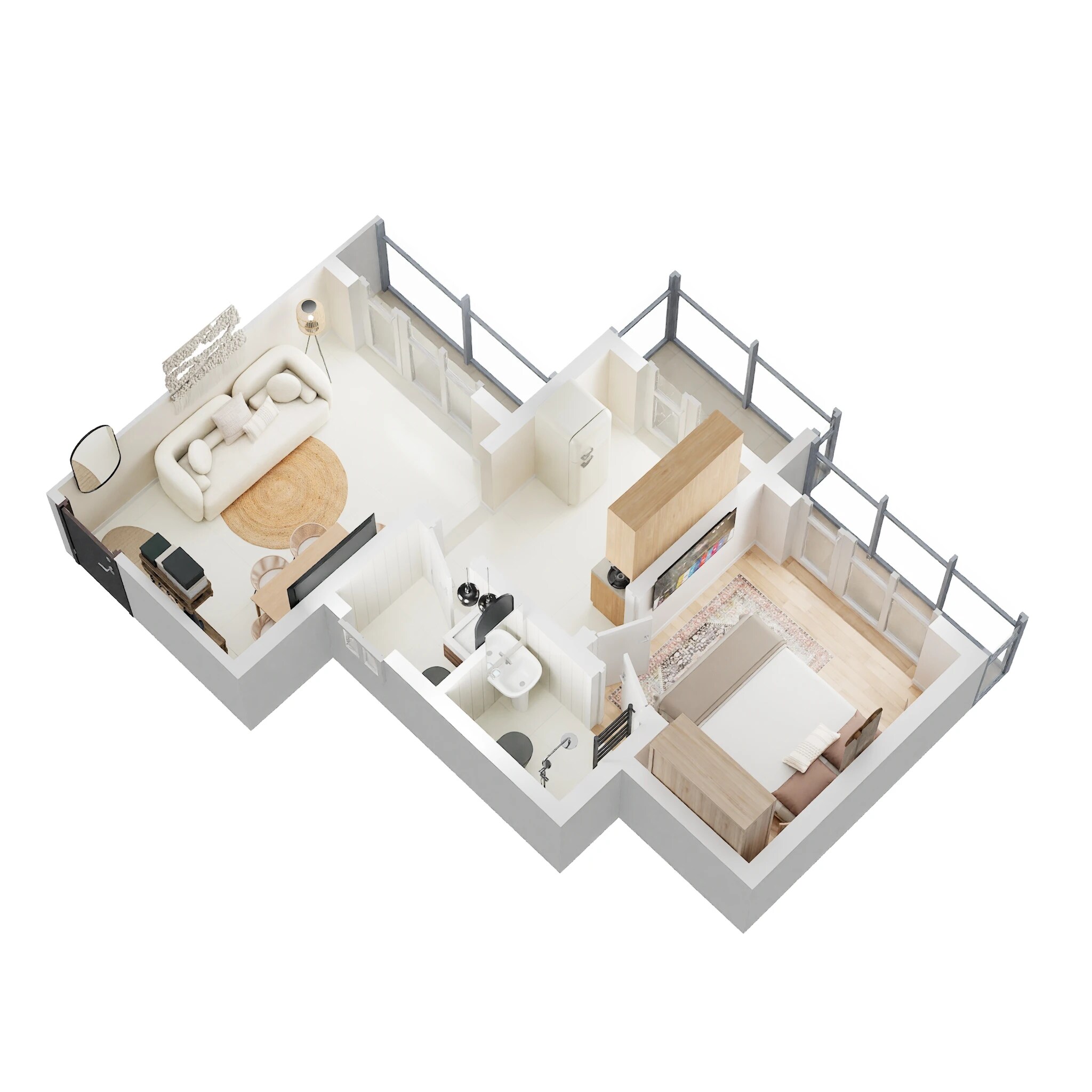 Floor plan of 1 BHK 342 Sq. Ft. Apartment in Vihang Atharva, Thane