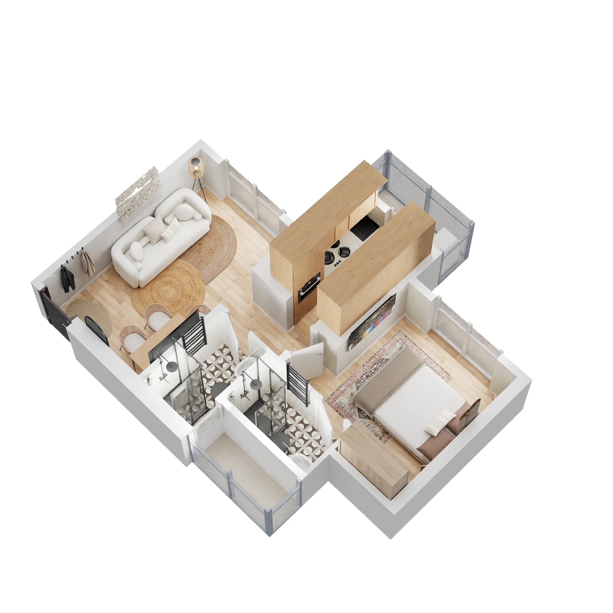 Floor plan of 1 BHK 430 Sq. Ft. Apartment in Vihang Evana, Thane