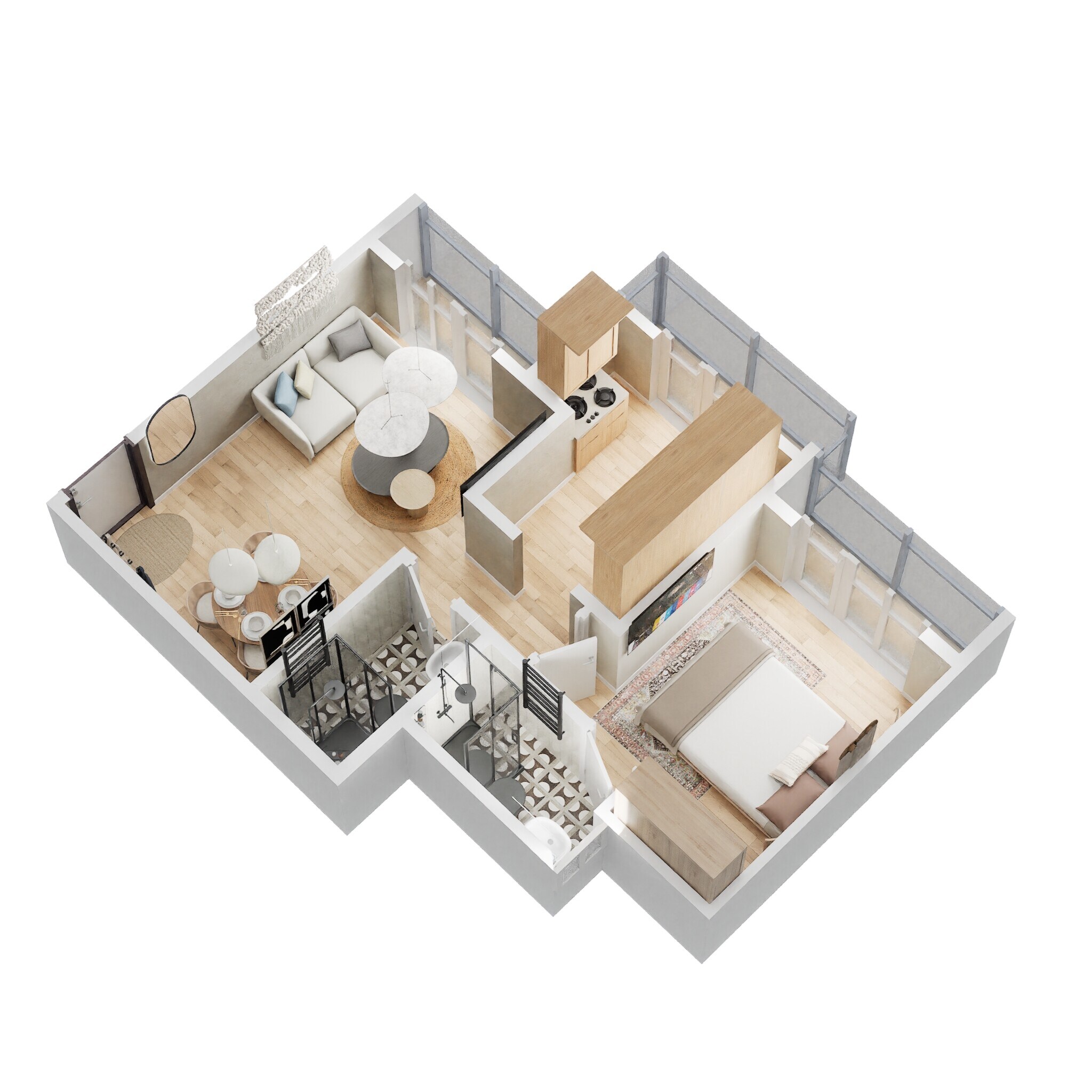 Floor plan of 1 BHK 367 Sq. Ft. Apartment in Vihang Golden Hills, Thane