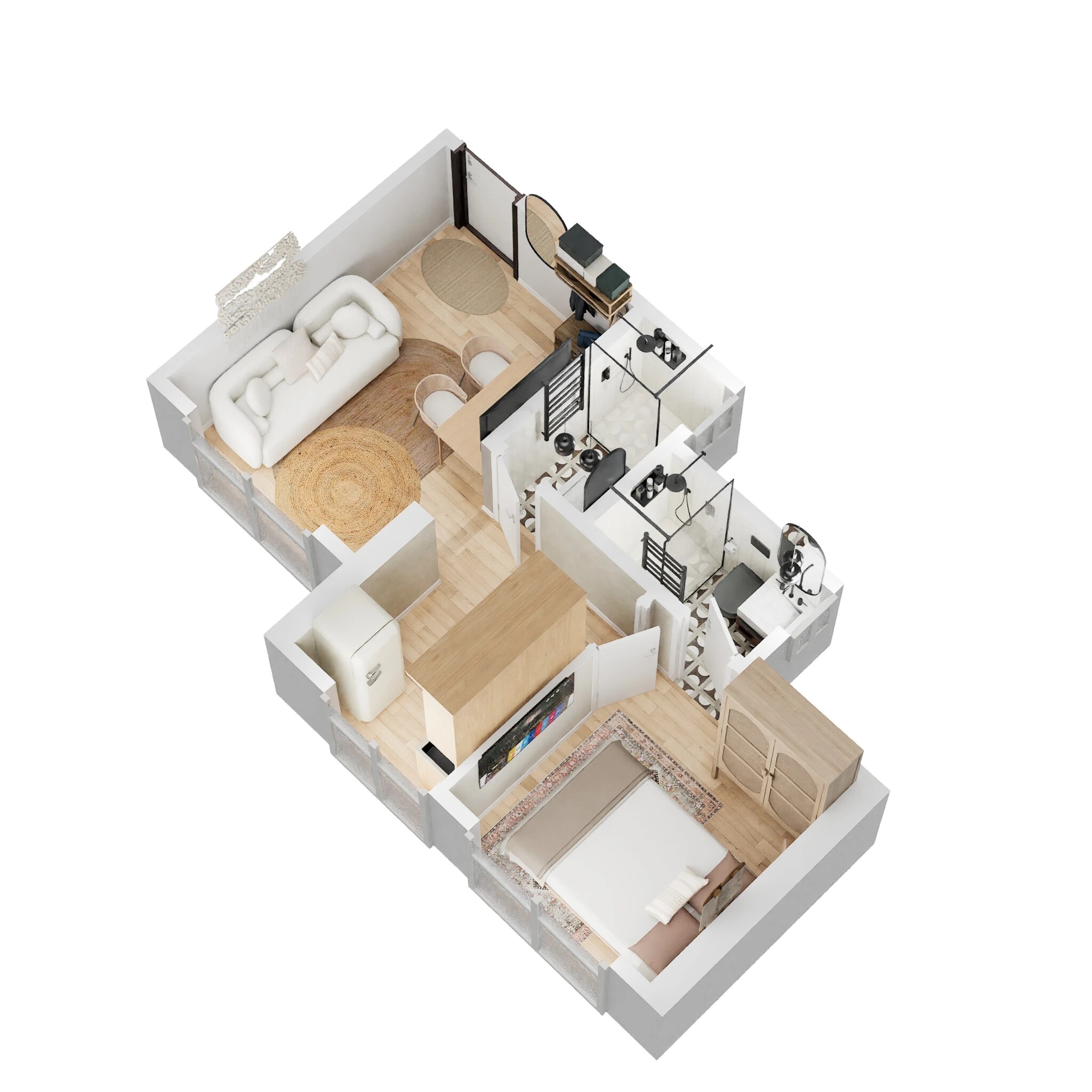 Floor plan of 1 BHK 317 Sq. Ft. Apartment in Vihang Marina, Thane