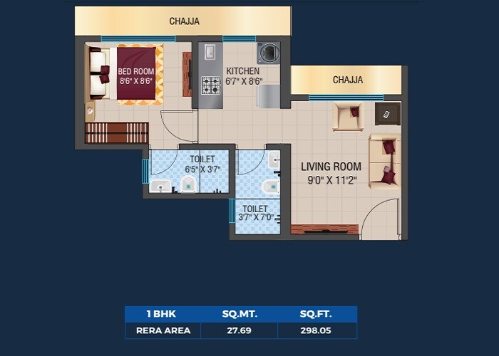Other, vihang-marina 1 Bedroom 429 Sq.Ft. Apartment In Ghodbunder Road Thane 9146837