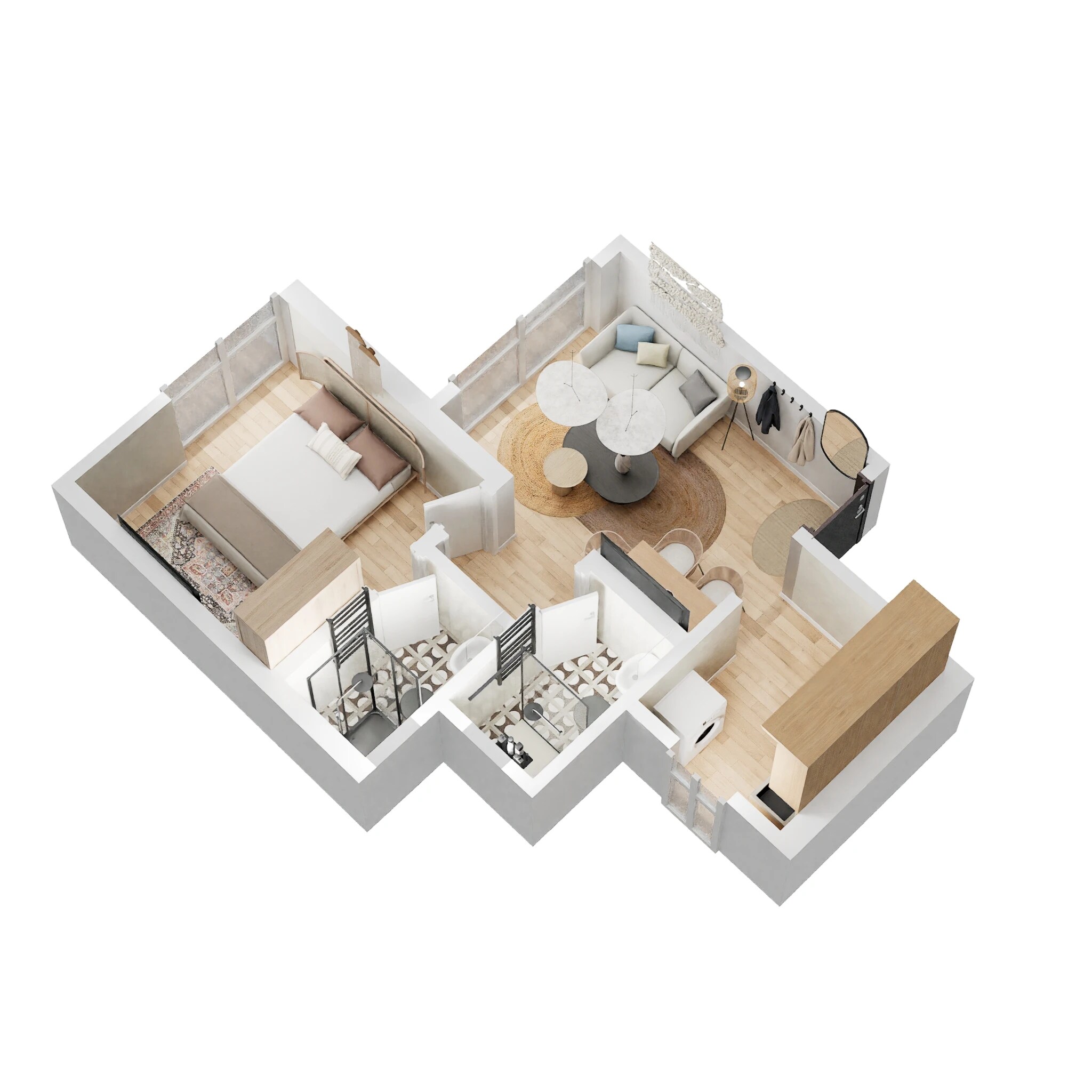 Floor plan of 1 BHK 375 Sq. Ft. Apartment in Vihang Marina, Thane