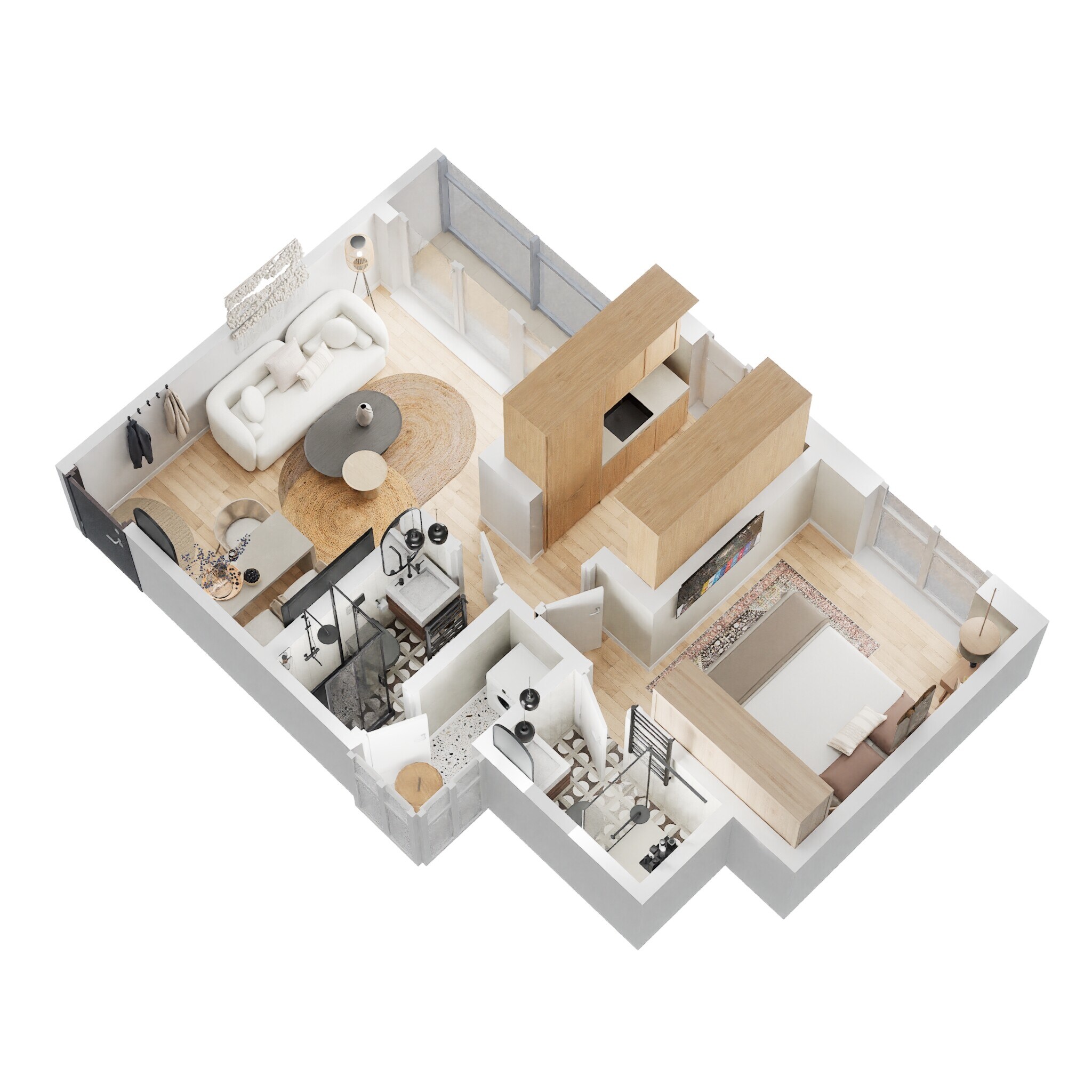 Floor plan of 1 BHK Apartment - 430 sq. ft. in Vihang Valley Phase 3, Thane