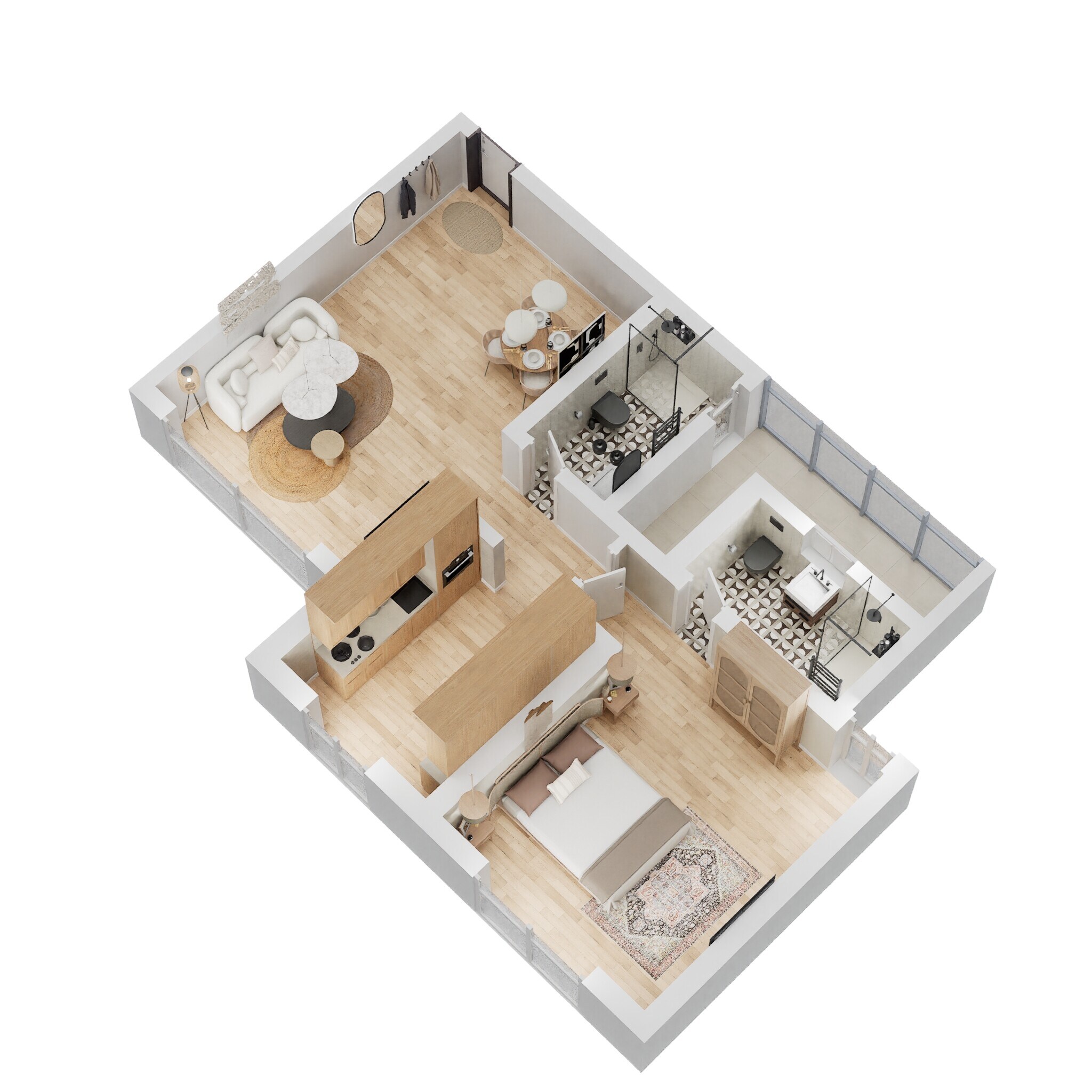 Floor plan of 1 BHK Apartment - 465 sq. ft. in Vihang Valley Phase 3, Thane