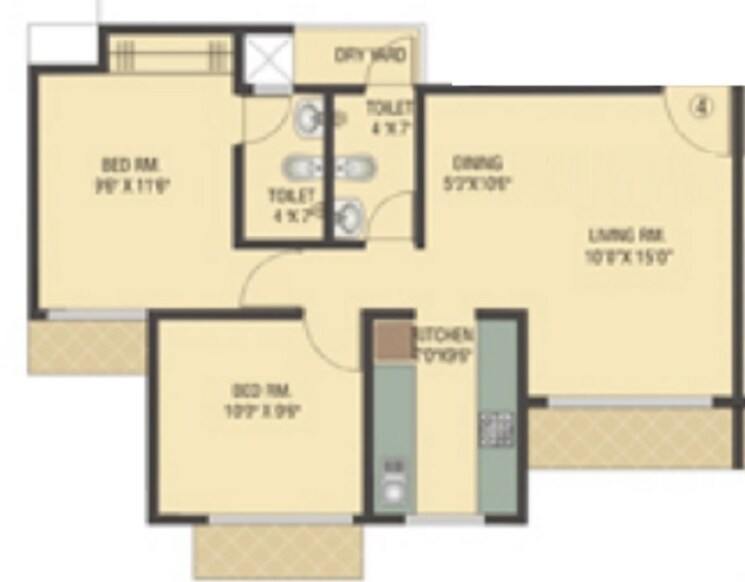 Other, vihang-valley-phase-3 2 Bedroom 555 Sq.Ft. Apartment In Anand Nagar Thane 8596261