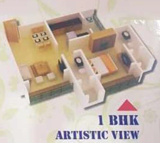 Floor plan of 1 BHK 400 Sq. Ft. Apartment in Vinayak Vyom Complex, Thane