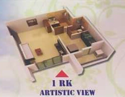 Floor plan of 263 Sq. Ft. Studio in Vinayak Vyom Complex, Thane