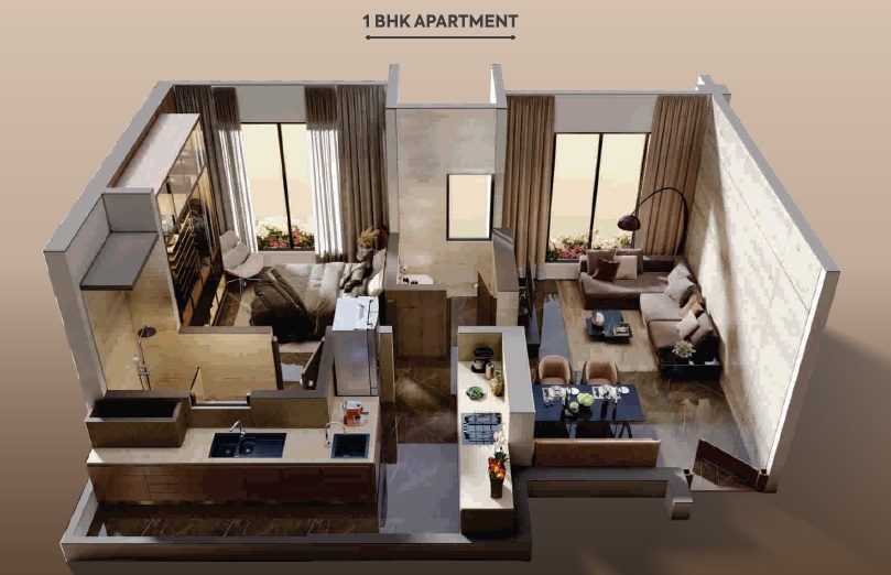 1 BHK 504 Sq. Ft. Apartment in Virtuoso Ananta