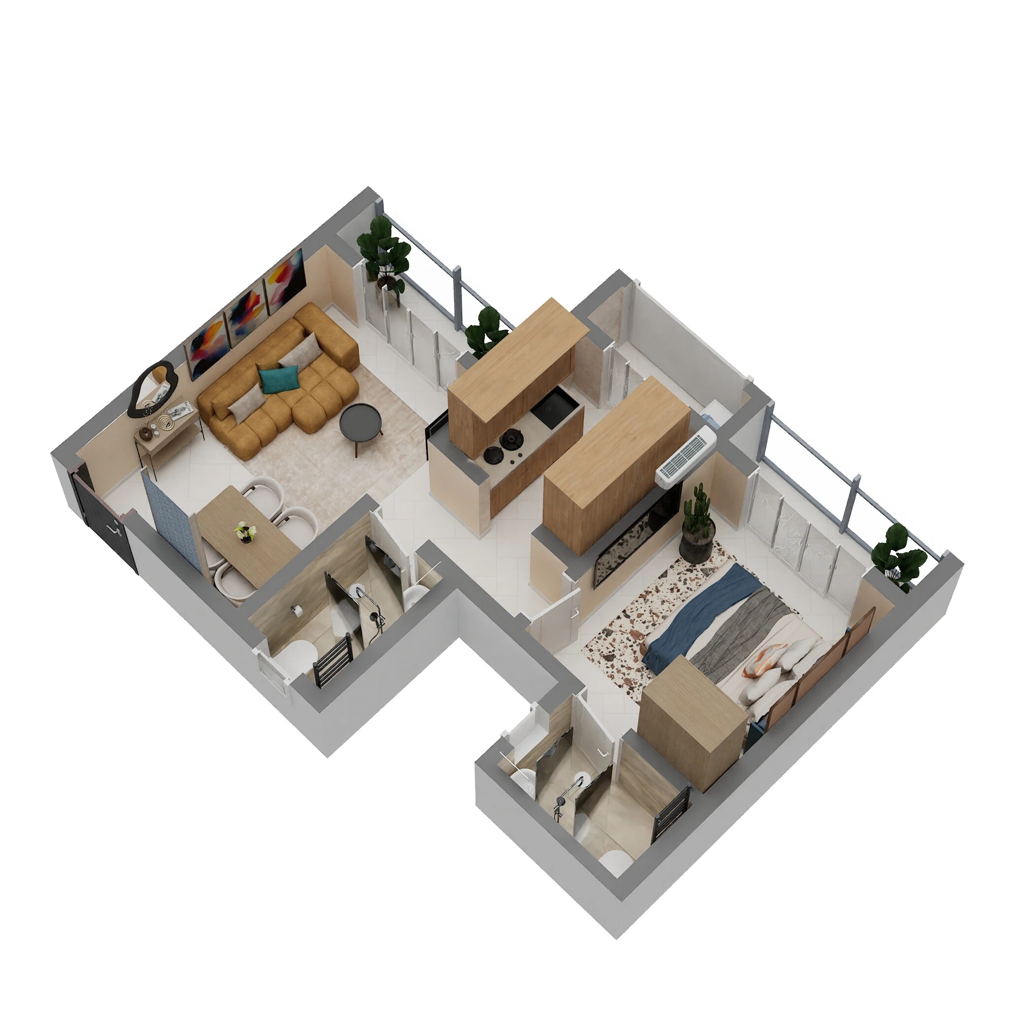Floor plan of 1 BHK 375 Sq. Ft. Apartment in Vishnu Vertex, Thane