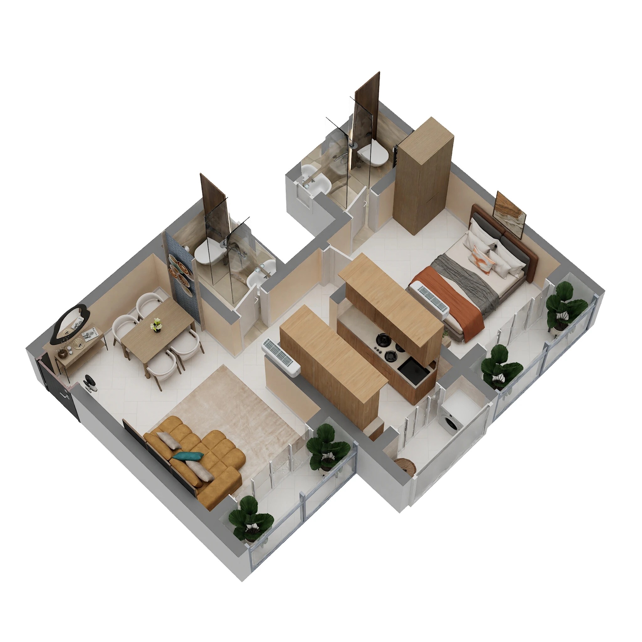 Floor plan of 1 BHK 419 Sq. Ft. Apartment in Vishnu Vertex, Thane