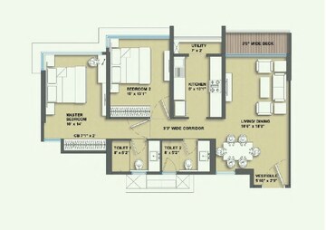  2 BHK Apartment at Courtyard by Narang Realty and The Wadhwa Group, Pokhran Road No 2 – for Sale