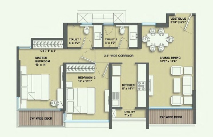 Other, courtyard-by-narang-realty-and-the-wadhwa-group 2 Bedroom 950 Sq.Ft. Apartment In Pokhran Road No Two Thane 9344194
