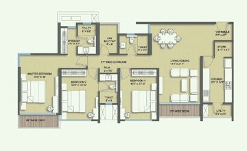  3 BHK Apartment at Courtyard by Narang Realty and The Wadhwa Group, Pokhran Road No Two – for Rent