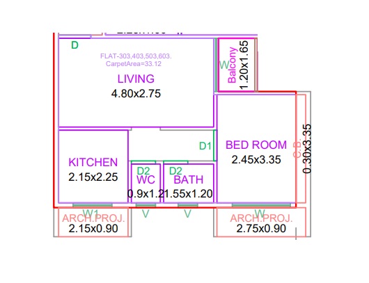 1 BHK 356 Sq. Ft. Apartment in Wankhade Laxmi
