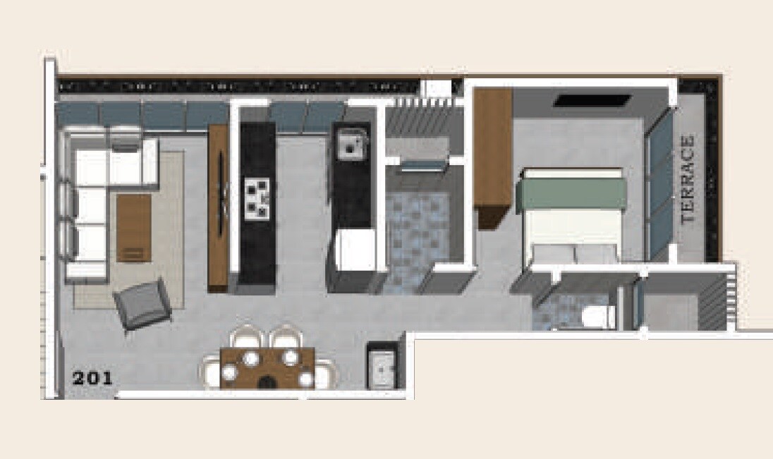 Floor plan of 1 BHK 400 Sq. Ft. Apartment in Wankhade Laxmi, Thane