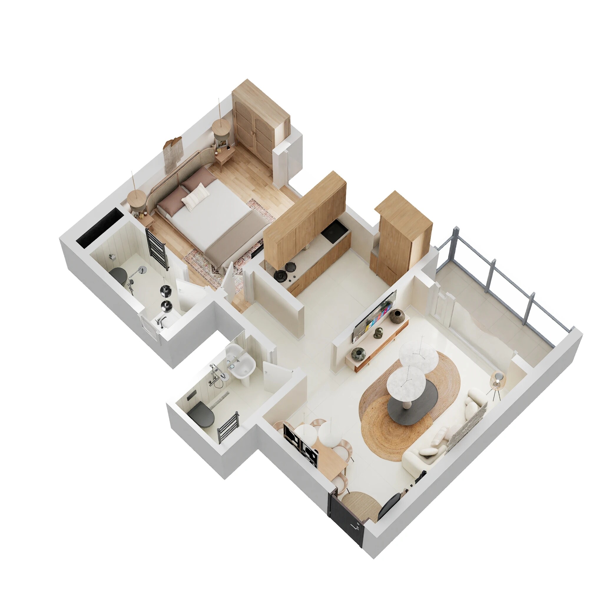 Floor plan of 1 BHK Apartment - 480 sq. ft. in Yes Palm Riveria, Thane