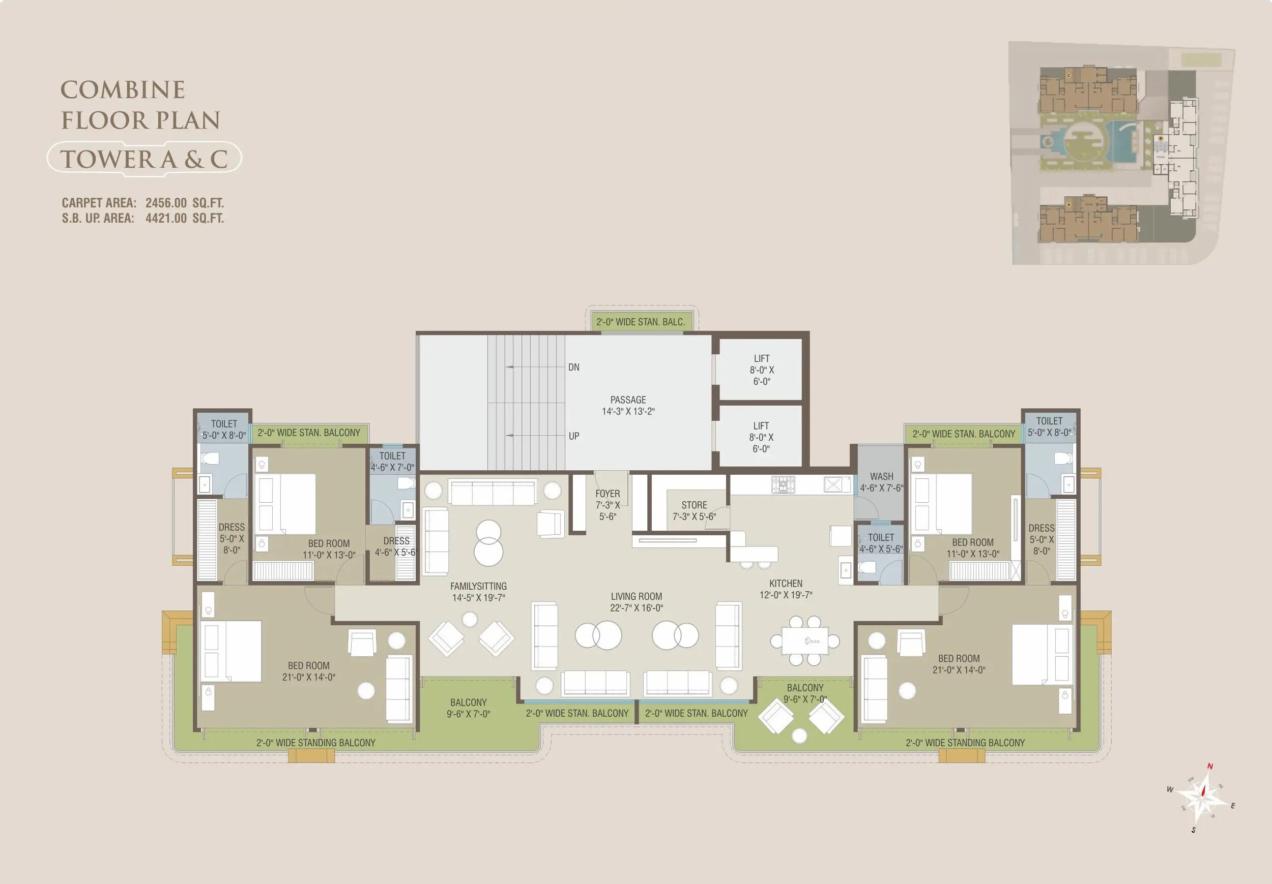 4 BHK 2456 Sq. Ft. Apartment