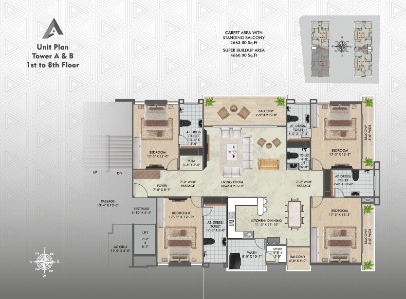 4 BHK 2663 Sq. Ft. Apartment